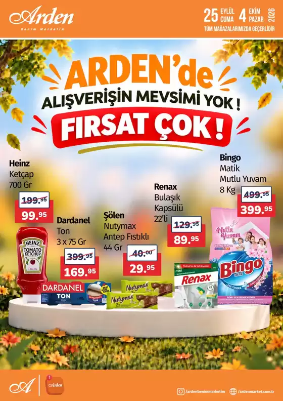 Arden Market kataloğu | Tüm müşteriler için en iyi fırsatlar | 2026-09-25T00:00:00.000Z - 2026-10-04T00:00:00.000Z