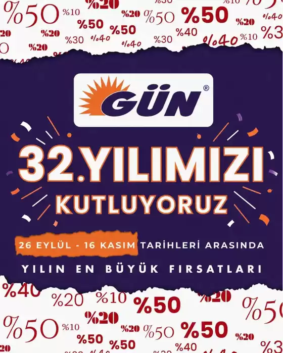 Gün Süpermarket kataloğu | Özel fırsatlar | 2026-09-26T00:00:00.000Z - 2026-11-16T00:00:00.000Z
