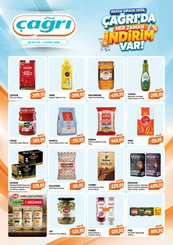Çağrı Market kataloğu | Özel fırsatlar ve indirimler | 2026-09-28T00:00:00.000Z - 2026-10-02T00:00:00.000Z