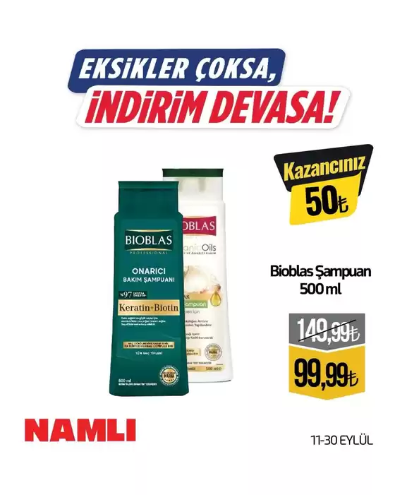 Namlı Hipermarketleri kataloğu | Tasarrufçular için en iyi teklifler | 2026-09-11T00:00:00.000Z - 2026-09-30T00:00:00.000Z