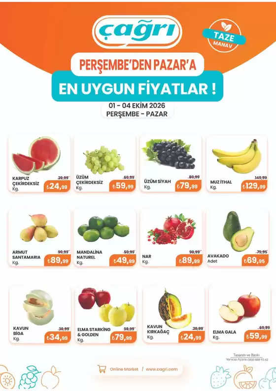 Çağrı Market kataloğu | Özel fırsatlar | 2026-10-01T00:00:00.000Z - 2026-10-04T00:00:00.000Z