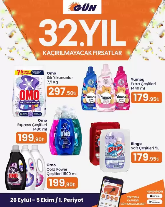 Gün Süpermarket kataloğu | Cazip teklifleri keşfedin | 2026-09-26T00:00:00.000Z - 2026-10-05T00:00:00.000Z