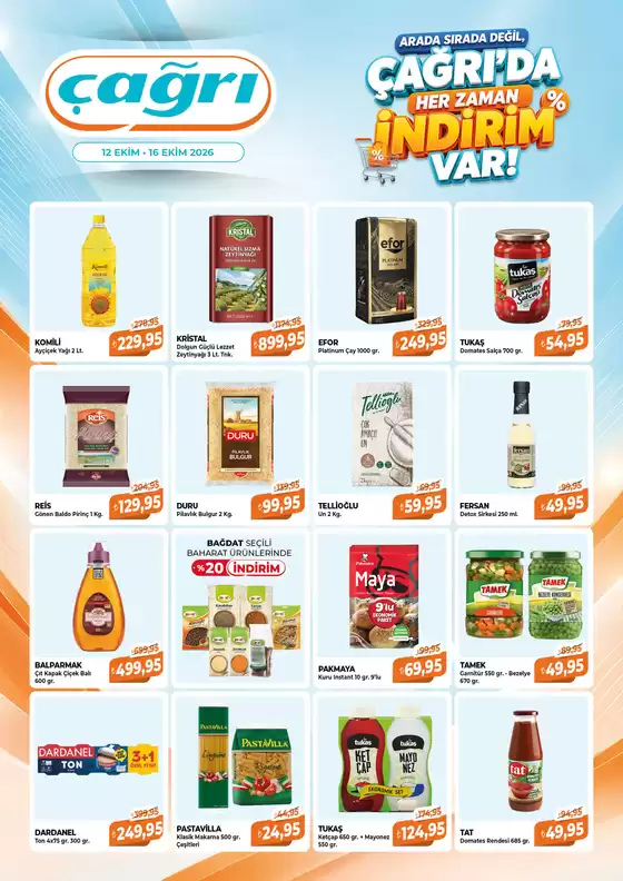Çağrı Market kataloğu | Sizin için en iyi fırsatlarımız | 2026-10-12T00:00:00.000Z - 2026-10-16T00:00:00.000Z