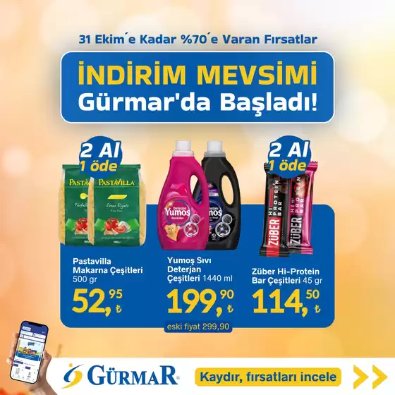 Gürmar kataloğu | Indirim Mevsimi | 2026-10-19T00:00:00.000Z - 2026-10-31T00:00:00.000Z