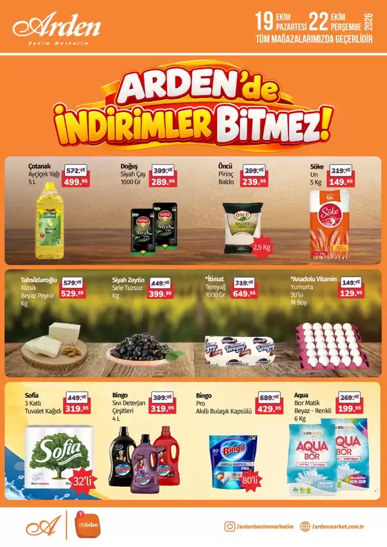 Arden Market kataloğu, Nazilli | Özel fırsatlar ve indirimler | 2026-10-19T00:00:00.000Z - 2026-10-22T00:00:00.000Z