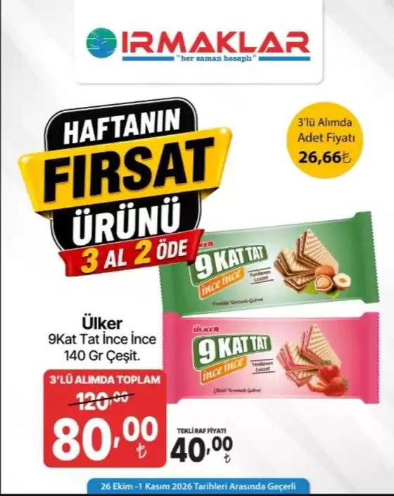 Irmaklar Market kataloğu | Ofertas | 2026-10-26T00:00:00.000Z - 2026-11-01T00:00:00.000Z