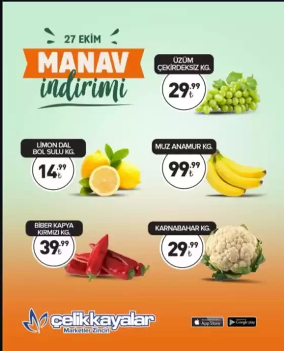 Çelikkayalar kataloğu | Manav indirim | 2026-10-27T00:00:00.000Z - 2026-10-27T00:00:00.000Z