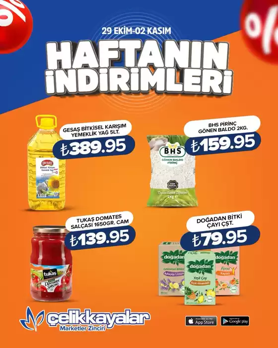 Çelikkayalar kataloğu | Haftanın Indirinleri | 2026-10-29T00:00:00.000Z - 2026-11-02T00:00:00.000Z