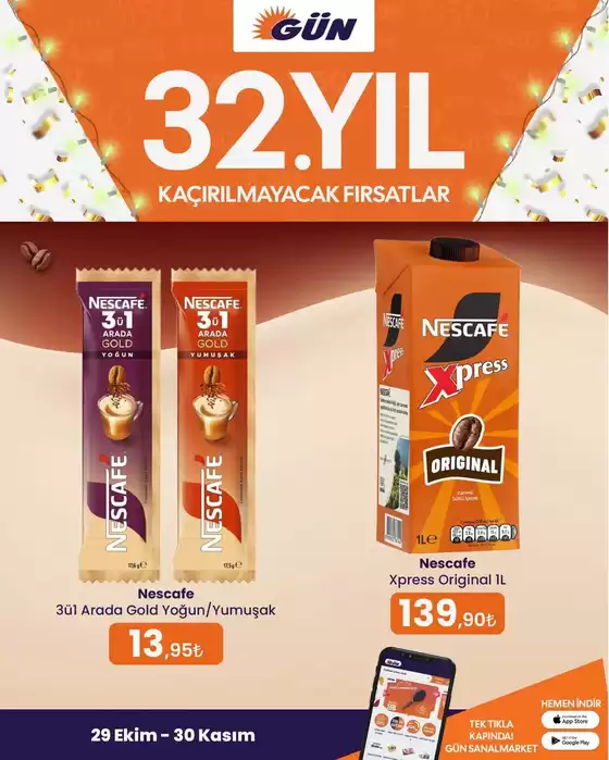 Gün Süpermarket kataloğu | Geniş teklif yelpazesi | 2026-10-29T00:00:00.000Z - 2026-11-30T00:00:00.000Z