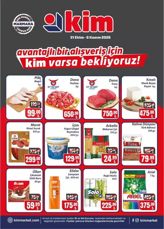 Kim Market kataloğu | Güncel fırsatlar ve teklifler | 2026-10-31T00:00:00.000Z - 2026-11-06T00:00:00.000Z