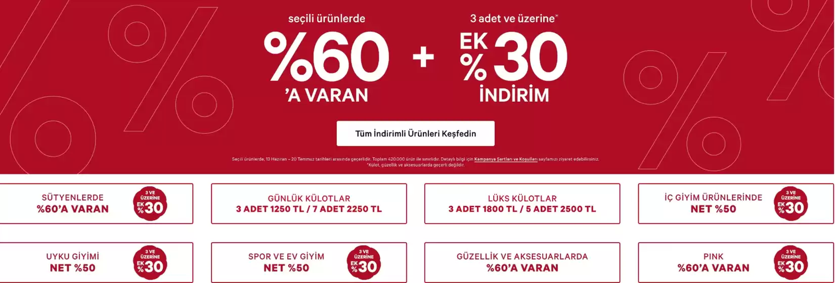 %60'A Varan + EK %30 Indirim