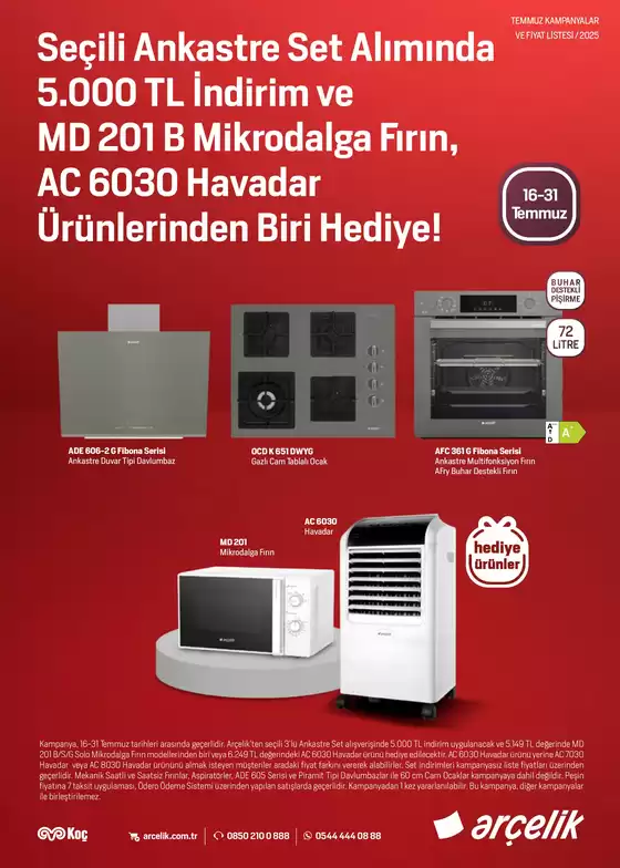 Arçelik kataloğu, Yalova | Arcelik Ankastre Kataloğu | 2025-07-16T00:00:00.000Z - 2025-07-31T00:00:00.000Z