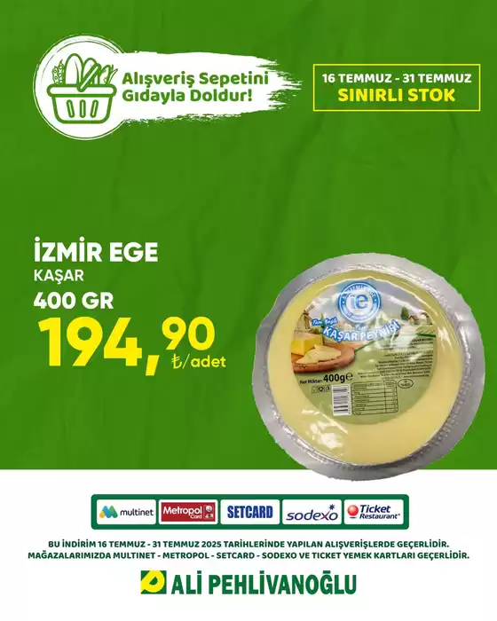 Ali Pehlivanoğlu kataloğu, Pirinççi | Güncel özel kampanyalar | 2025-07-16T00:00:00.000Z - 2025-07-31T00:00:00.000Z
