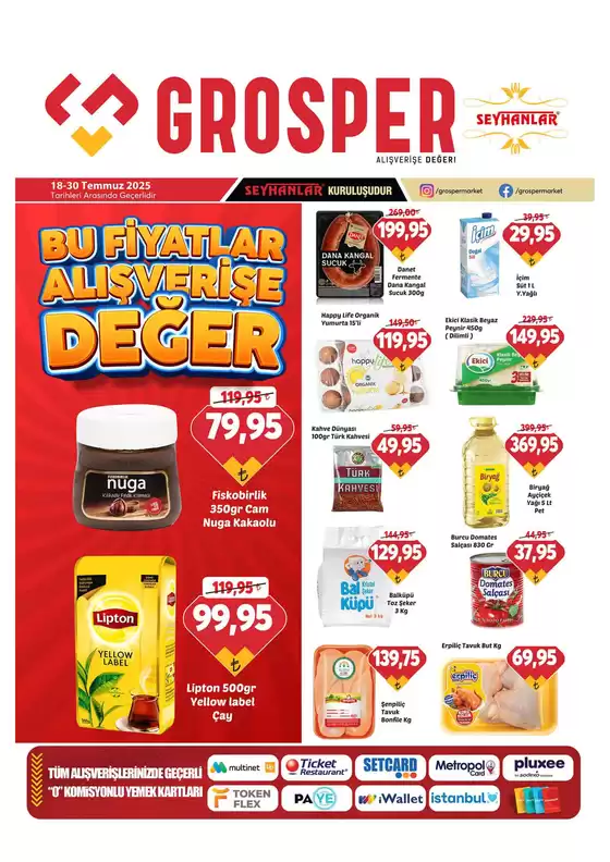Grosper kataloğu, Kayseri | Tüm fırsat avcıları için en iyi teklifler | 2025-07-18T00:00:00.000Z - 2025-07-30T00:00:00.000Z