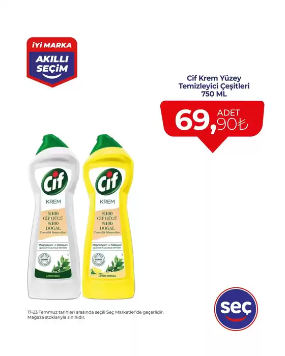 Seç Market kataloğu, Afşin | Tüm müşteriler için harika teklif | 2025-07-17T00:00:00.000Z - 2025-07-23T00:00:00.000Z