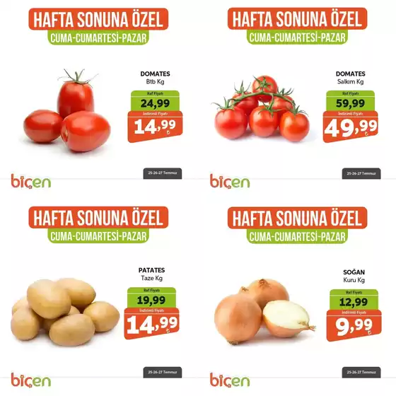 Biçen Market kataloğu, Eskişehir | Tüm müşteriler için harika teklif | 2025-07-25T00:00:00.000Z - 2025-07-27T00:00:00.000Z