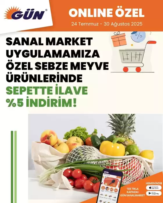 Gün Süpermarket kataloğu | Tüm müşteriler için harika teklif | 2025-07-24T00:00:00.000Z - 2025-08-30T00:00:00.000Z