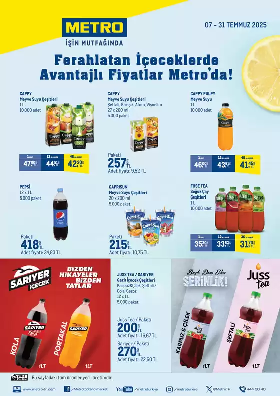 Metro kataloğu, Yukarıkocayatak | İçecek Festivali | 2025-07-07T00:00:00.000Z - 2025-07-31T00:00:00.000Z
