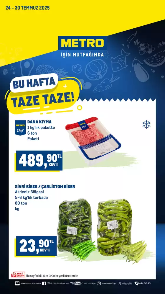 Metro kataloğu, Yukarıkocayatak | Taze Ürünler | 2025-07-24T00:00:00.000Z - 2025-07-30T00:00:00.000Z