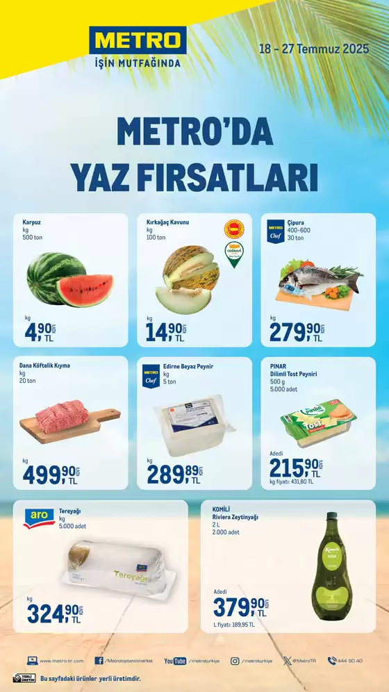 Metro kataloğu, Yukarıkocayatak | Metro'da Yaz Fırsatları | 2025-07-18T00:00:00.000Z - 2025-07-27T00:00:00.000Z