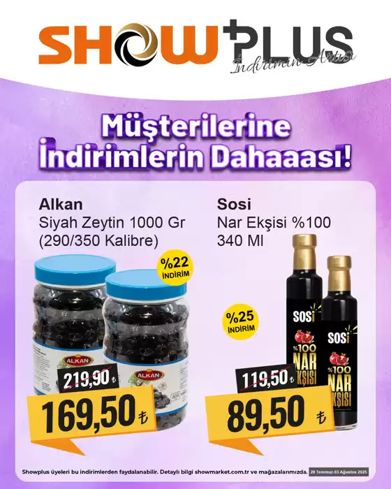 Show Market kataloğu, Merkez (Rize) | Seçili ürünlerde harika indirimler | 2025-07-28T00:00:00.000Z - 2025-08-03T00:00:00.000Z