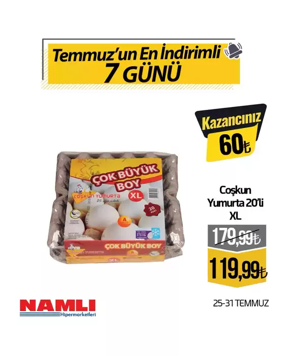 Namlı Hipermarketleri kataloğu, Küçükyenice | Tüm fırsat avcıları için en iyi teklifler | 2025-07-25T00:00:00.000Z - 2025-07-31T00:00:00.000Z