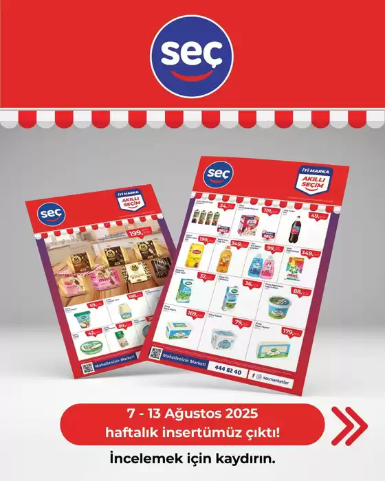 Seç Market kataloğu, Gölcük (Kocaeli) | Müşterilerimiz için özel fırsatlar | 2025-08-07T00:00:00.000Z - 2025-08-13T00:00:00.000Z