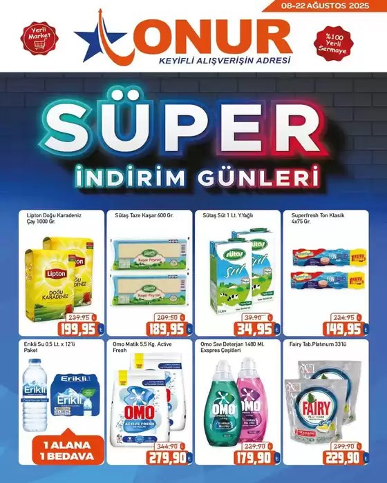Onur Hipermarketleri kataloğu | Cazip teklifleri keşfedin | 2025-08-08T00:00:00.000Z - 2025-08-22T00:00:00.000Z