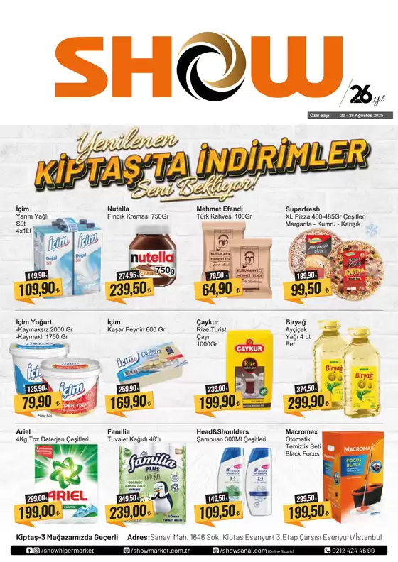 Show Market kataloğu, Beyoğlu | Tasarrufçular için en iyi teklifler | 2025-08-20T00:00:00.000Z - 2025-08-28T00:00:00.000Z
