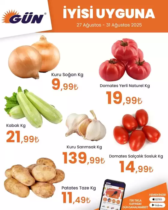 Gün Süpermarket kataloğu, Keçiören | Tüm müşteriler için en iyi fırsatlar | 2025-08-27T00:00:00.000Z - 2025-08-31T00:00:00.000Z