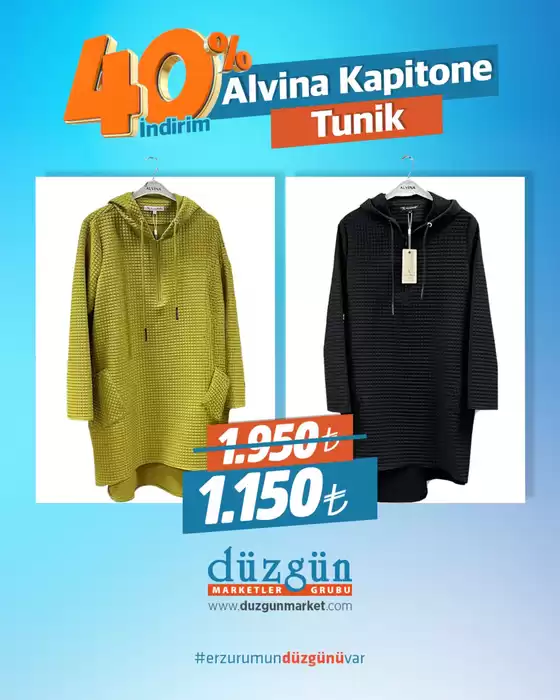 Alvina Kapitone Tunikler %40 İndirim...