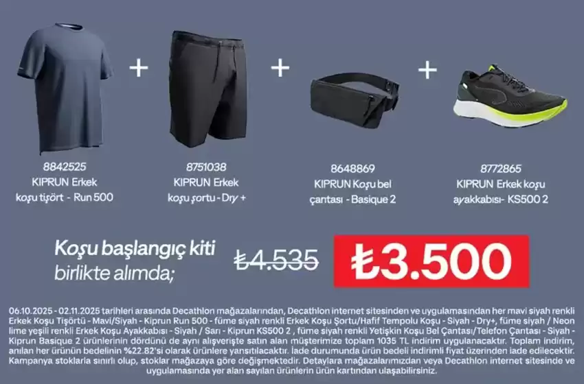 Koşu başlangıç kiti birlikte alımda