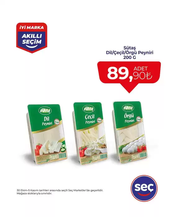 Seç Market kataloğu, Koru (Yalova) | Seç Market katalog | 2025-10-30T00:00:00.000Z - 2025-11-05T00:00:00.000Z