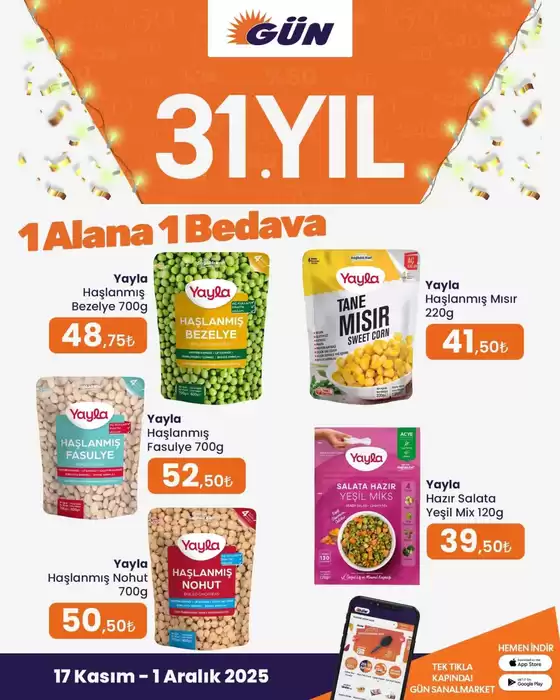 Gün Süpermarket kataloğu, Hopa | Güncel fırsatlar ve teklifler | 2025-11-17T00:00:00.000Z - 2025-12-01T00:00:00.000Z