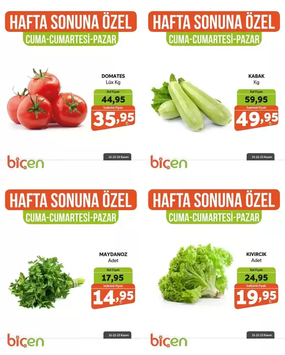 Biçen Market kataloğu, Sarıkaya (Yozgat) | Güncel fırsatlar ve teklifler | 2025-11-21T00:00:00.000Z - 2025-11-23T00:00:00.000Z