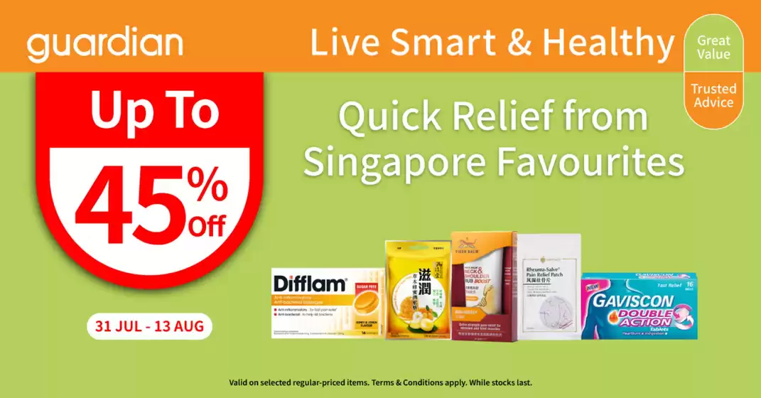 Guardian catalogue in Singapore | Current bargains and offers | 2025-07-31T00:00:00.000Z - 2025-08-13T00:00:00.000Z