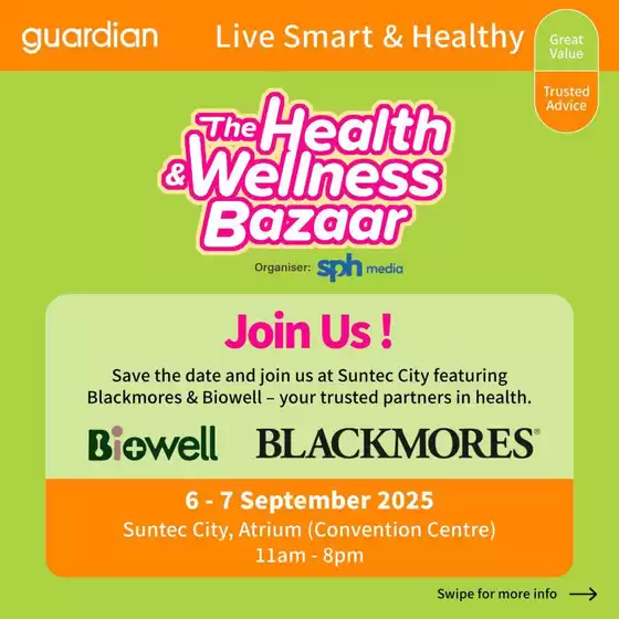 Guardian catalogue in Singapore | Top deals and discounts | 2025-09-05T00:00:00.000Z - 2025-09-19T00:00:00.000Z