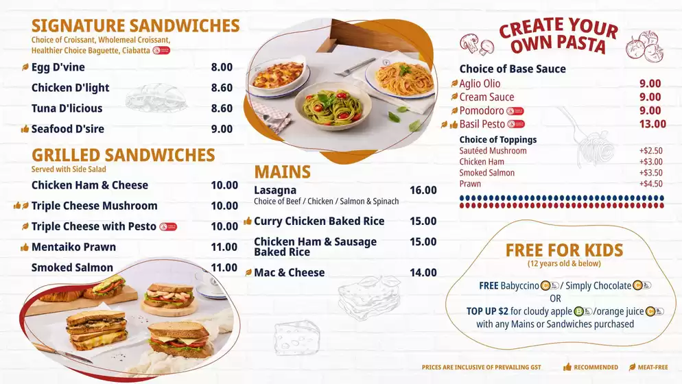 Délifrance Store Menu