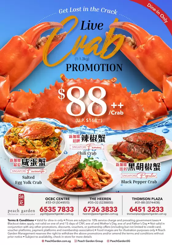 Peach Garden catalogue in Singapore | Live Crab | 2025-12-12T00:00:00.000Z - 2025-12-26T00:00:00.000Z