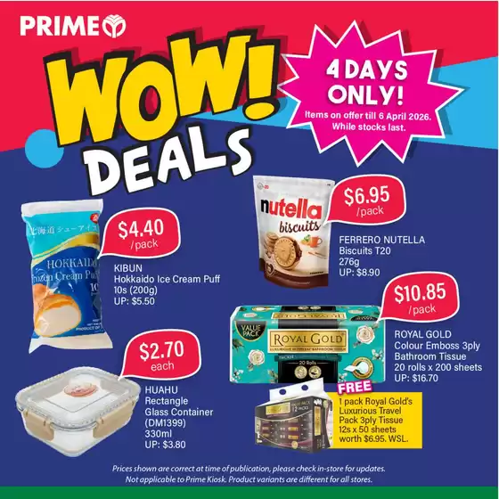 Prime Supermarket catalogue in Singapore | Offers for bargain hunters | 2026-04-03T00:00:00.000Z - 2026-04-06T00:00:00.000Z