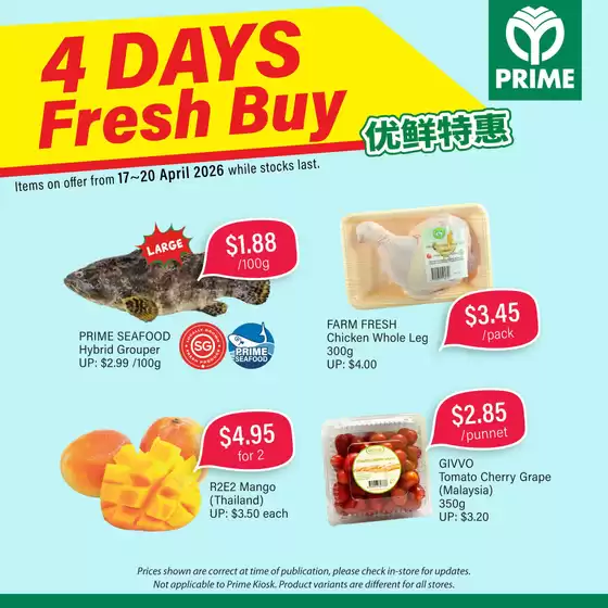 Prime Supermarket catalogue in Bukit Merah | Exclusive deals for our customers | 2026-04-17T00:00:00.000Z - 2026-04-20T00:00:00.000Z