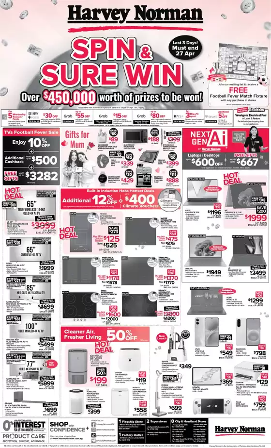 Harvey Norman catalogue | Straits Times 25 April Spin & Sure Win | 2026-04-25T00:00:00.000Z - 2026-04-27T00:00:00.000Z