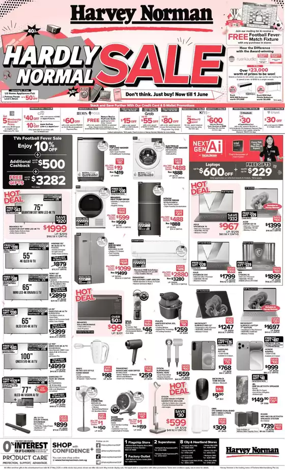 Harvey Norman catalogue in Singapore | Straits Times 23 May Hardly Normal Sale | 2026-05-23T00:00:00.000Z - 2026-06-01T00:00:00.000Z
