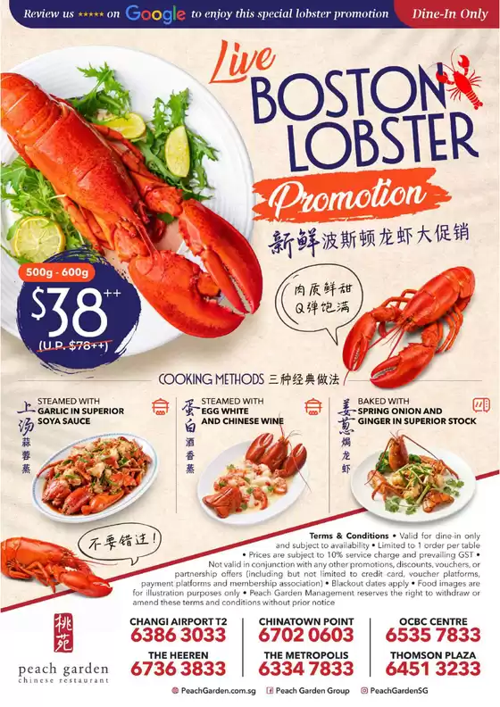 Peach Garden catalogue in Singapore | Live Boston Lobster 38 | 2026-06-02T00:00:00.000Z - 2026-06-16T00:00:00.000Z