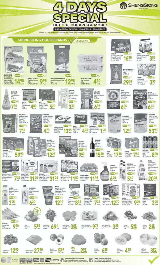 Sheng Siong catalogue in Singapore | 4 Days Special | 2026-06-25T00:00:00.000Z - 2026-06-28T00:00:00.000Z