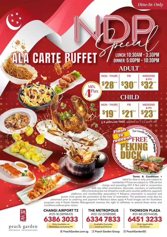 Peach Garden catalogue | NDP Special Ala Carte Buffet | 2026-07-01T00:00:00.000Z - 2026-08-31T00:00:00.000Z