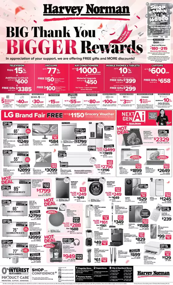 Harvey Norman catalogue | Straits Times 18 July Big Thank You Bigger Rewards | 2026-07-01T00:00:00.000Z - 2026-08-31T00:00:00.000Z