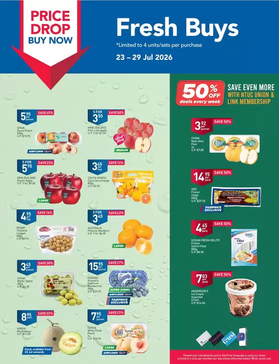 FairPrice catalogue | Price Drop Buy Now - Fresh Buys | 2026-07-23T00:00:00.000Z - 2026-07-29T00:00:00.000Z