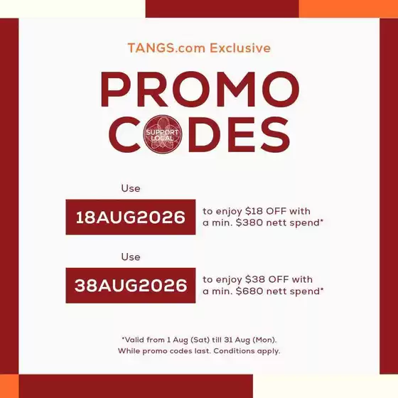 Tangs catalogue | Discounts and promotions | 2026-08-01T00:00:00.000Z - 2026-08-31T00:00:00.000Z