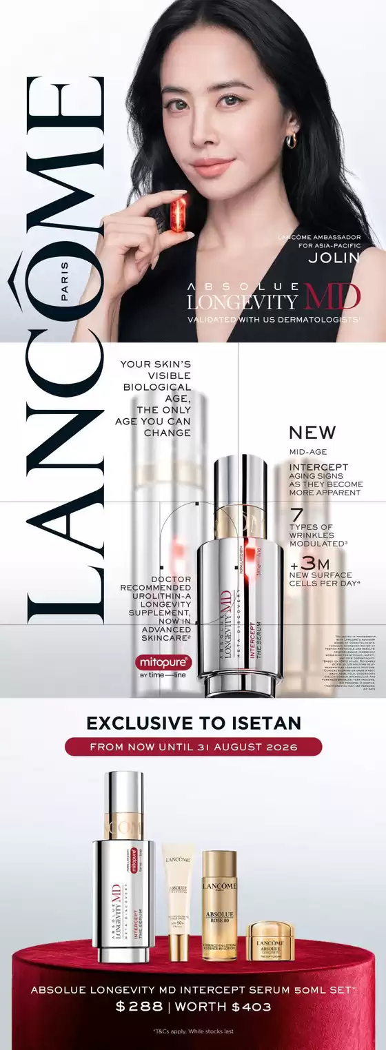 Isetan catalogue in Singapore | Lancome Absolue Longevity MD | 2026-08-07T00:00:00.000Z - 2026-08-31T00:00:00.000Z